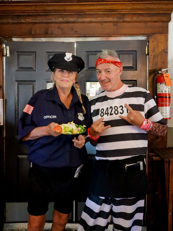 Halloween staff dressed up for halloween